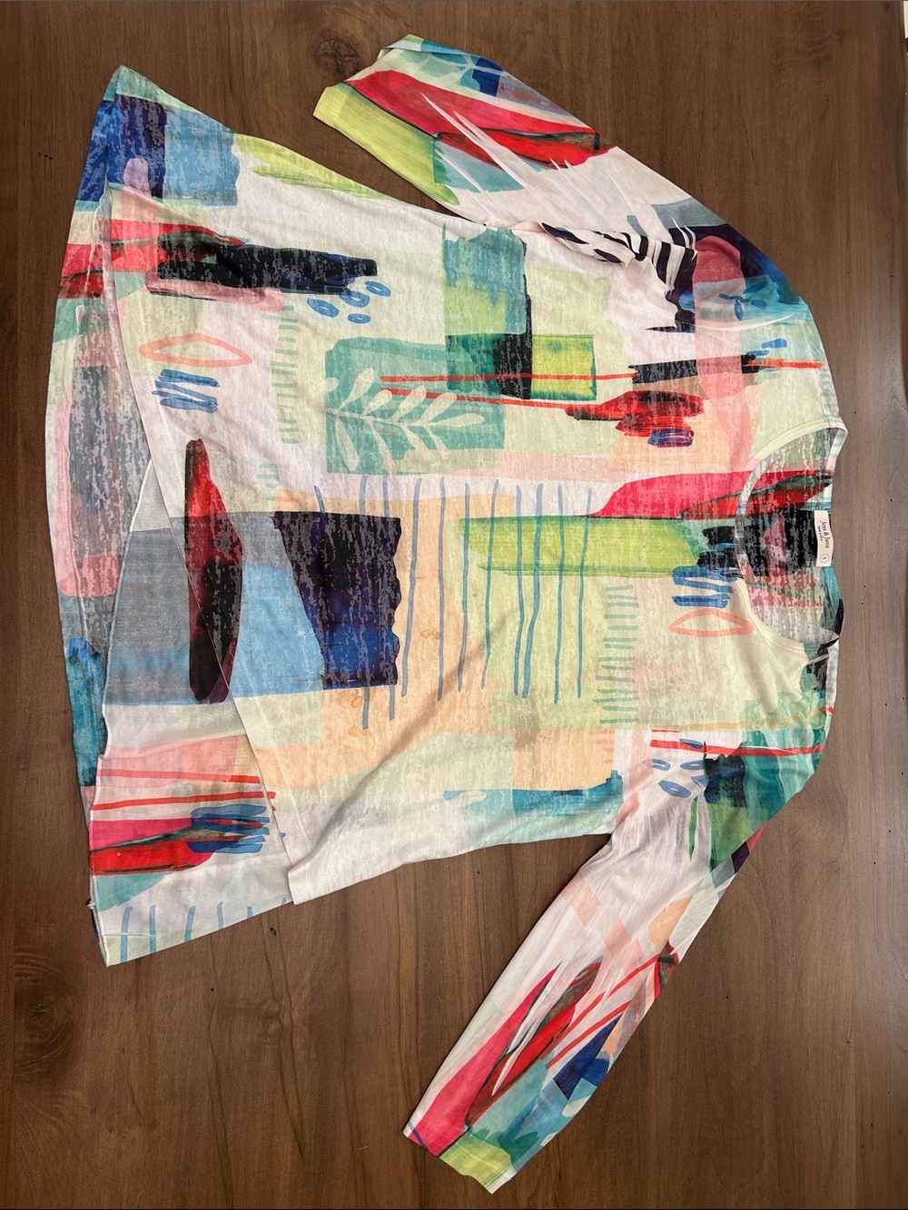 Abstract Multi-Color Long Sleeve Women’s Top